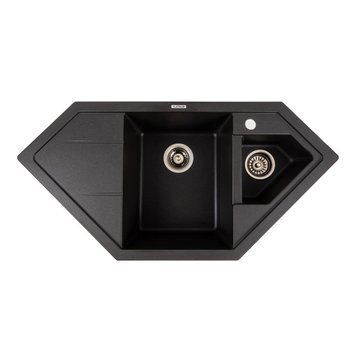 Гранітна мийка для кухні Platinum 9950 Pandora матовий Моріон SP000040866 фото