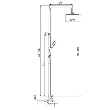 Душова система зі змішувачем Koer KI-56016-02 Нерж (KR4791) KR4791 фото