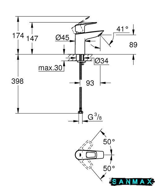 Змішувач для умивальника Grohe BauLoop New S-розміру (23337001) 23337001 фото