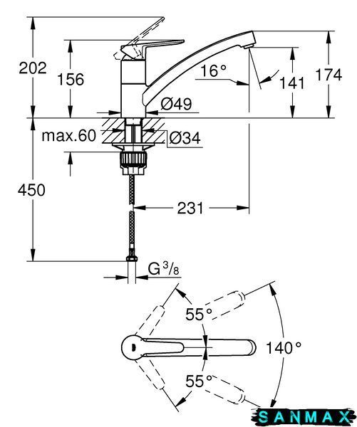 Змішувач для кухні Grohe BauEco (31680000) 31680000 фото
