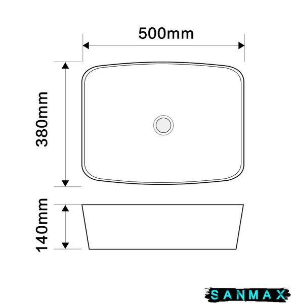 Раковина накладна Mixxus Premium Diverse-0109 Edge Gold 500х380х140mm (MP6548) MP6548 фото