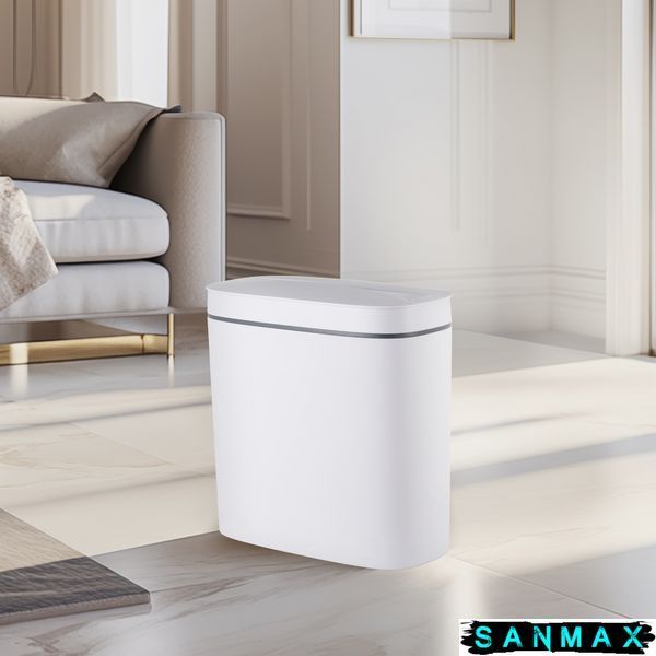 Відро для сміття сенсорне овальне Mixxus Flat-TC0109 Білий 9 л колір білий (MI7074) MI7074 фото