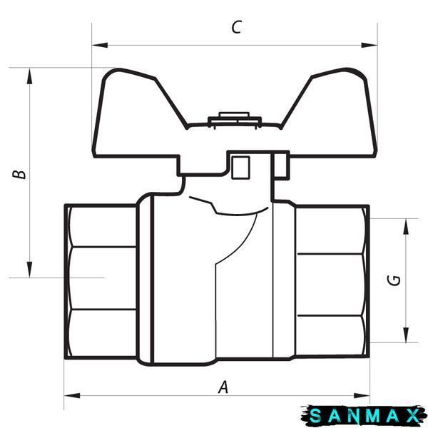 Кран кульовий 1/2 БГГ Вода Nolf NF.711 Червоний метелик (NF2942) NF2942 фото