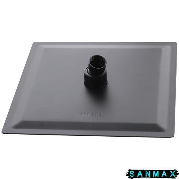Лійка стельова для душу Mixxus Sh-06 20 см на 20 см Квадратна Чорна Нерж (MI4753) MI4753 фото