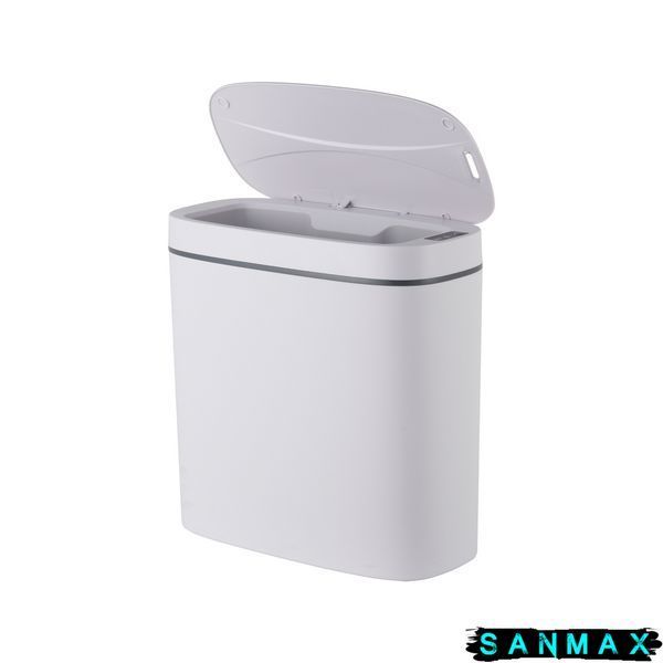 Відро для сміття сенсорне овальне Mixxus Flat-TC0109 Білий 9 л колір білий (MI7074) MI7074 фото