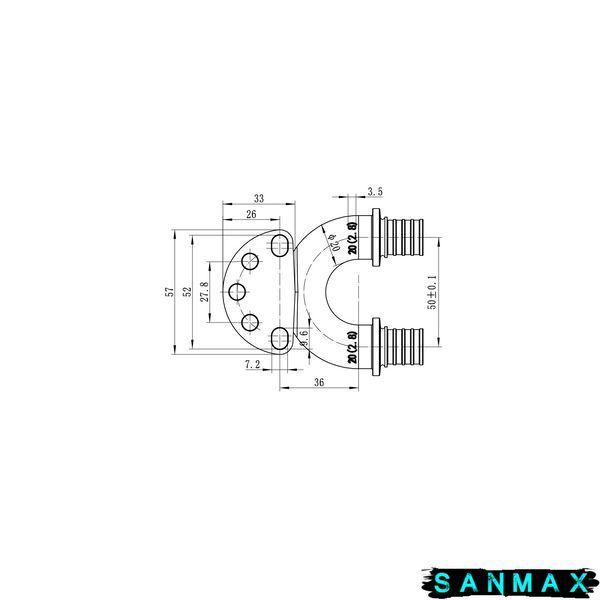 Кутник настін. з наскрізн.проход.та ВР Koer KA.LW20-06F-20 - 20(2.8mm) x 1/2"F x 20(2.8mm) (KR4883) KR4883 фото