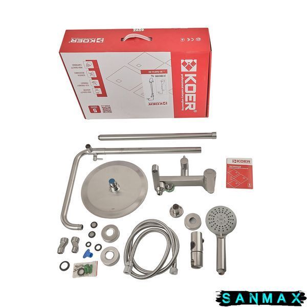 Душова система зі змішувачем Koer KI-56016-02 Нерж (KR4791) KR4791 фото