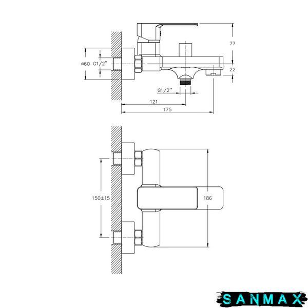 Змішувач для ванни Haiba Kubus 009 (HB0798) HB0798 фото