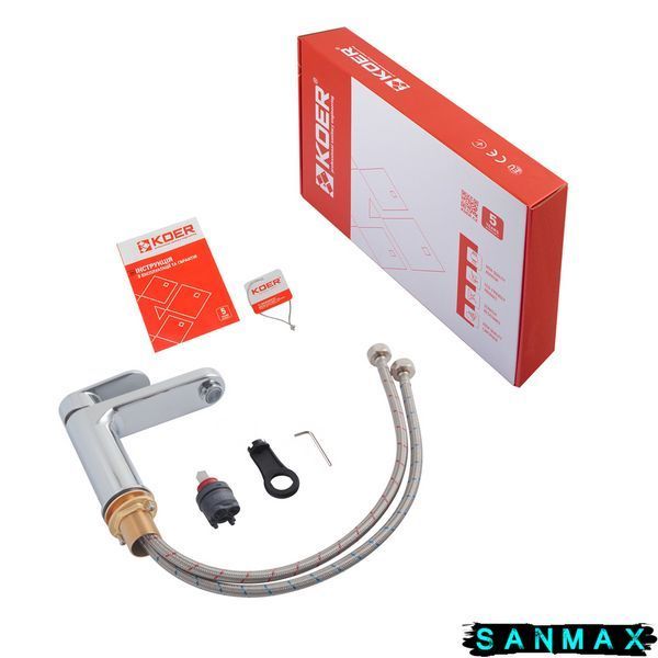 Змішувач для умивальника Koer KB-10030-01 Хром (KR5424) KR5424 фото