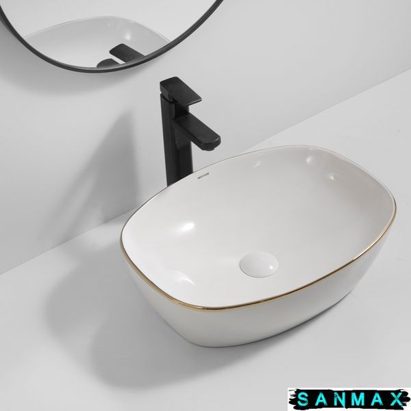 Раковина накладна Mixxus Premium Diverse-0109 Edge Gold 500х380х140mm (MP6548) MP6548 фото