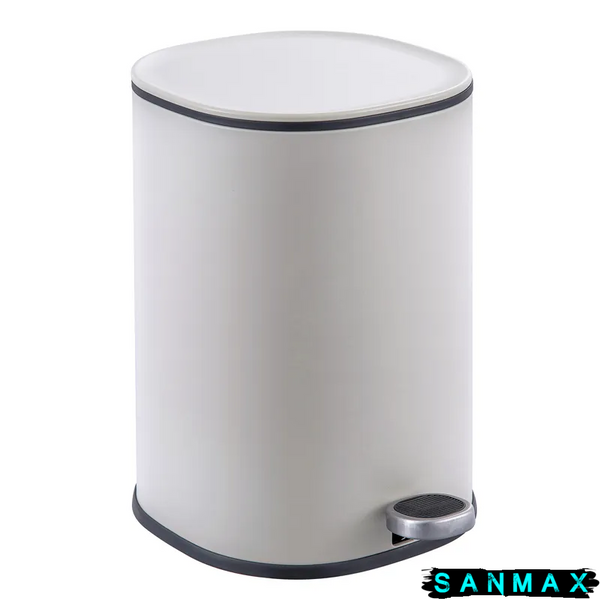 Відро для сміття з плавним закриттям овальне Zerix Prime-TC0105 Білий 5л колір білий (ZX5901) ZX5901 фото