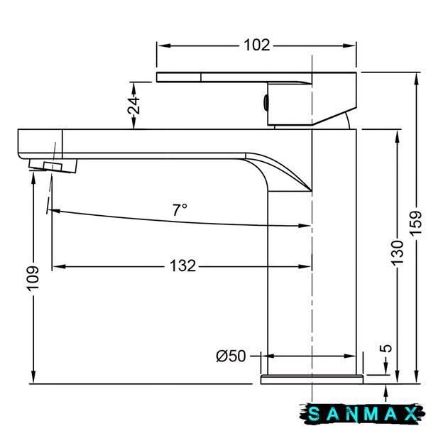 Змішувач для умивальника Koer KB-10030-01 Хром (KR5424) KR5424 фото