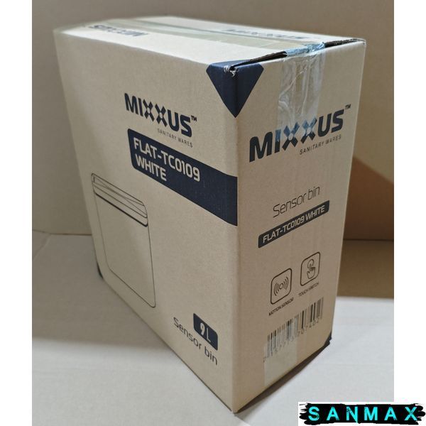 Відро для сміття сенсорне овальне Mixxus Flat-TC0109 Білий 9 л колір білий (MI7074) MI7074 фото