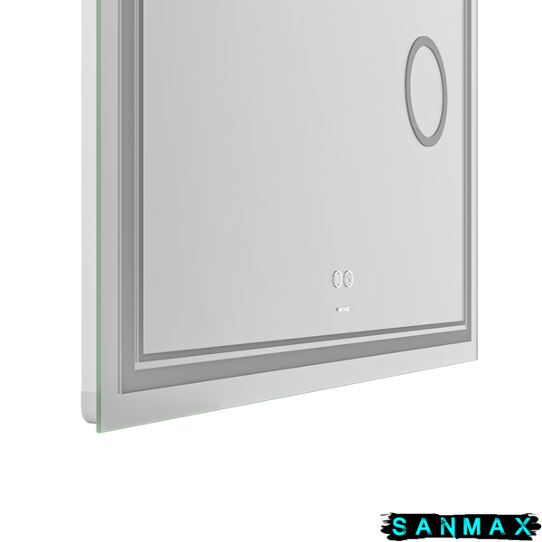 Дзеркало Mixxus Premium Quadro MR20-100x80 (Led Touch, Anti-fog, димер, лінза) (MP6623) MP6623 фото