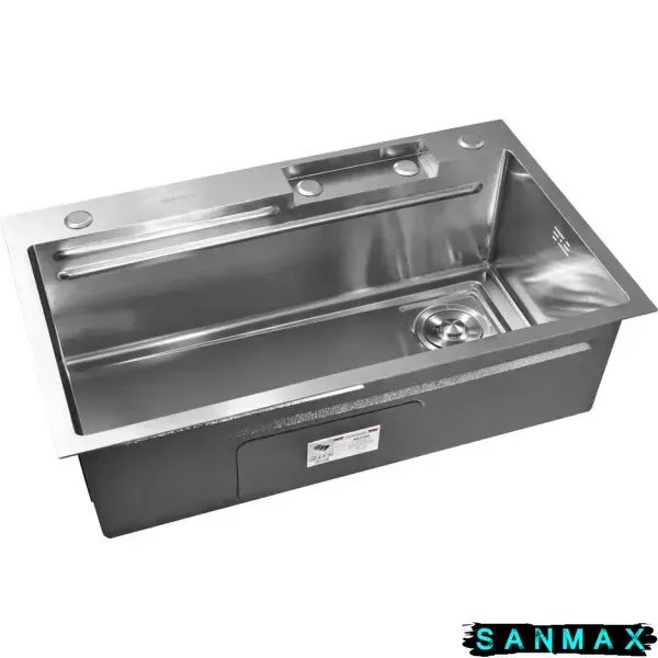 Кухонна інтегрована мийка Mixxus Premium MH7545-Set-02 Nano-Чорний з вбудованим змішувачем з нерж. сталі (MX1694) MX1694 фото