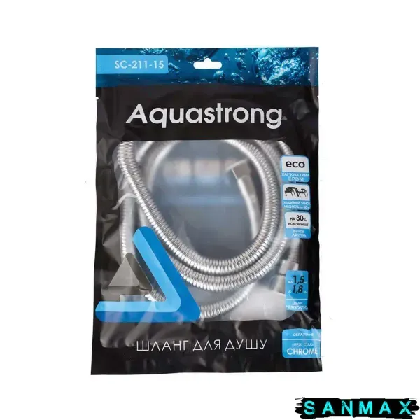 Шланг для душу Aquastrong хром нерж обертовий 2,0-2,25 м. (SCR-112-20) SCR-112-20 фото