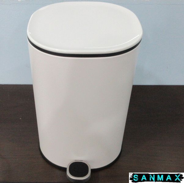 Відро для сміття з плавним закриттям овальне Zerix Prime-TC0105 Білий 5л колір білий (ZX5901) ZX5901 фото