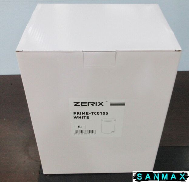 Відро для сміття з плавним закриттям овальне Zerix Prime-TC0105 Білий 5л колір білий (ZX5901) ZX5901 фото