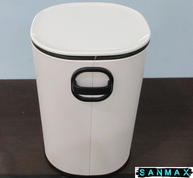 Відро для сміття з плавним закриттям овальне Zerix Prime-TC0105 Білий 5л колір білий (ZX5901) ZX5901 фото