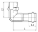 Коліно 90&deg; ЗР Koer KQ.L2810M Press-Inox AISI 304 28x1" (KR6419) KR6419 фото 2