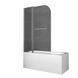 Шторки скляні на ванну Koer SR BS04-95x140-TR-07 прозоре скло 6мм, графіт (KR5404) KR5404 фото 1