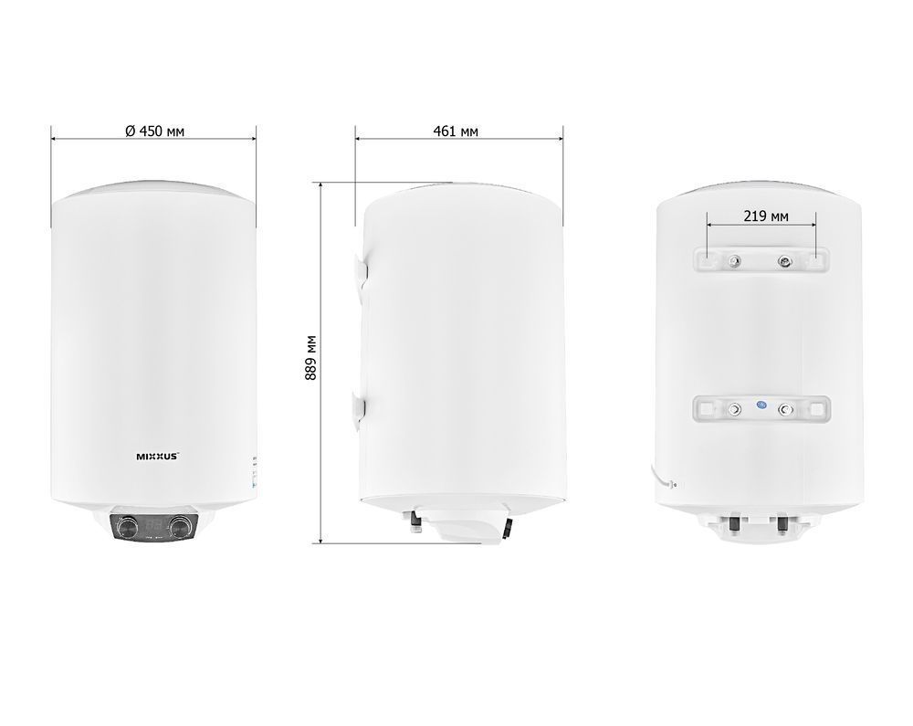 Бойлер Mixxus 100л EWH-08100 Round Dry круглий вертикальний сухий тен 2 kW (WH0610) WH0610 фото