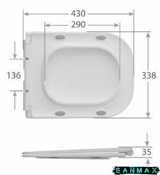 Унітаз-компакт Mixxus Wave-0404-R 630х350х805mm, система змиву Rimless (MI6692) MI6692 фото