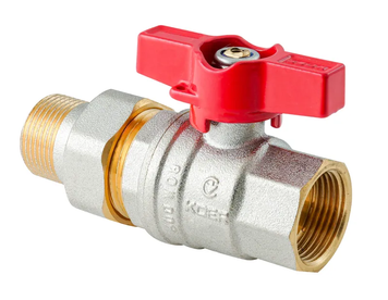 Кран з американкою Koer Extreme KE.227-15 - 1/2" ручка "метелик" червона (KR5765) KR5765 фото