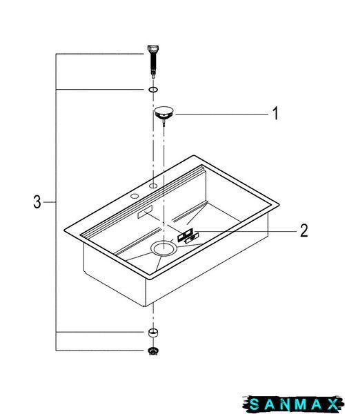 Мийка кухонна Grohe EX Sink K800 подвійна (90 cm) (31584SD0) 31584SD0 фото