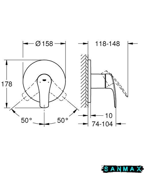 Вбудована душова система Grohe Eurosmart New (24042003) 24042003 фото