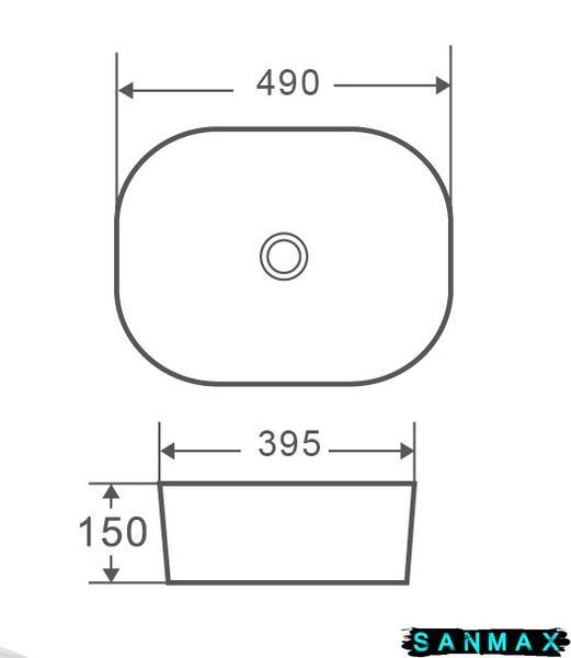 Умивальник накладний керамічний Mixxus Premium Diverse-0101 490x395x150mm Чорний (MP6485) MP6485 фото