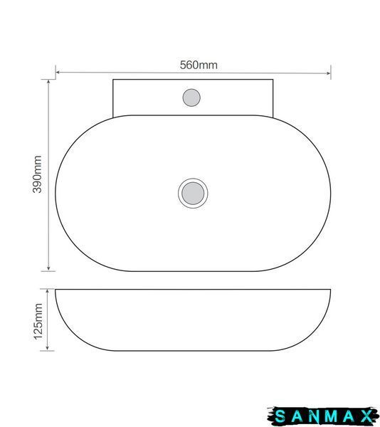 Раковина накладна Mixxus Premium Diverse-0113 Marble 455х325х135mm (MP6544) MP6510 фото