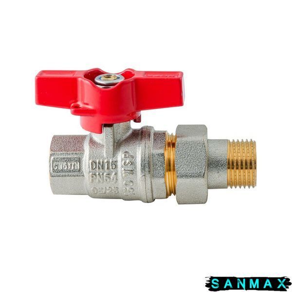 Кран з американкою Koer Extreme KE.227-15 - 1/2" ручка "метелик" червона (KR5765) KR5765 фото