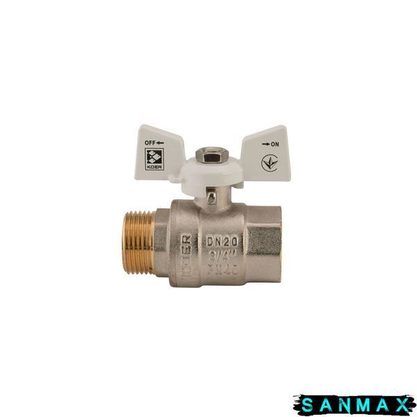 Кран кульовий 3/4 БГШ Вода Koer KR.218.W Білий метелик (KR0183) KR0183 фото