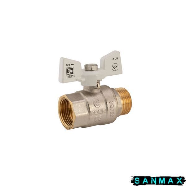 Кран кульовий 3/4 БГШ Вода Koer KR.218.W Білий метелик (KR0183) KR0183 фото