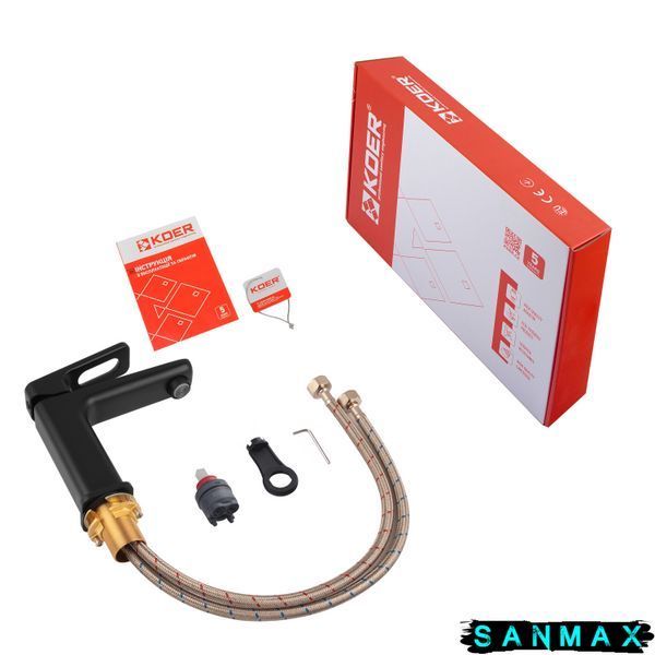 Змішувач для умивальника Koer KB-10031-05 Чорний (KR5431) KR5431 фото