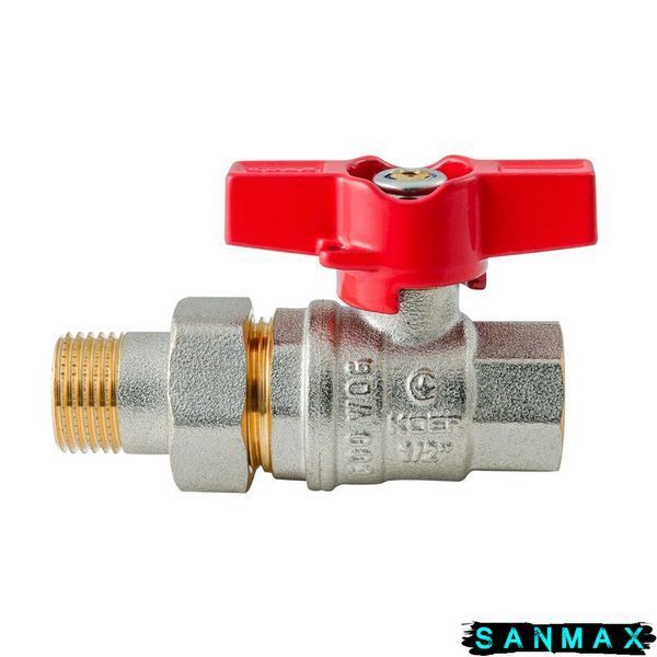 Кран з американкою Koer Extreme KE.227-15 - 1/2" ручка "метелик" червона (KR5765) KR5765 фото