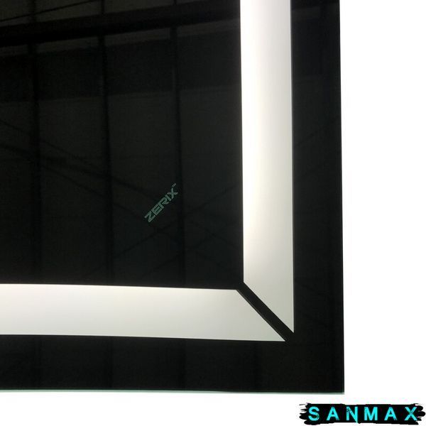 Дзеркало Zerix Kubix MR04-80x60-REVERSE з LED Touch, Anti-fog, димером, регулятором яскравості (ZX6054) ZX6054 фото