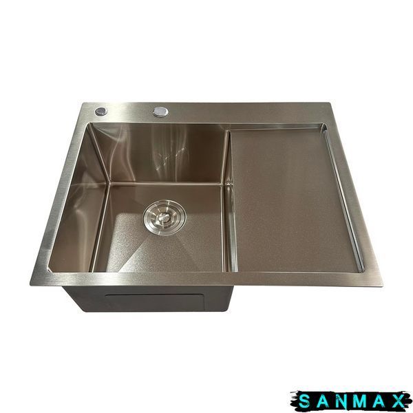 Кухонна інтегрована мийка Mixxus MH6350L Nano-Silver (3.0/0.8) колір нержавійка (MI7044) MI7044 фото