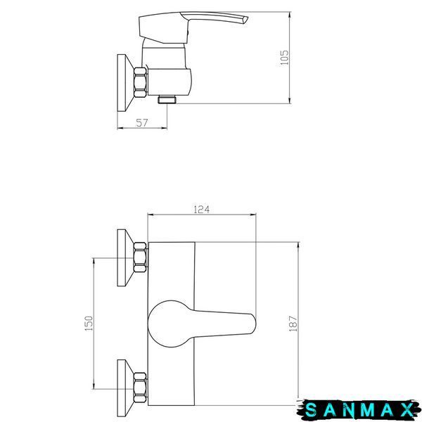 Змішувач для душу Mixxus Pamela 003 (10 шт/ящ) MI6262 фото