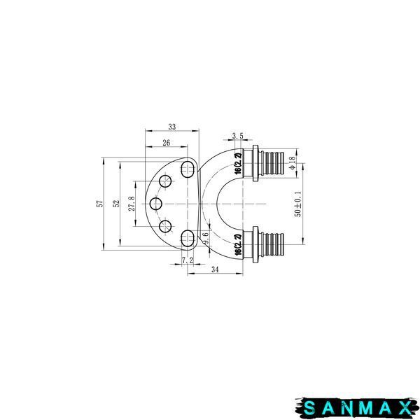 Кутник настін з наскрізн.проход.та ВР Koer KA.LW16-06F-16 (KR4882) KR4882 фото