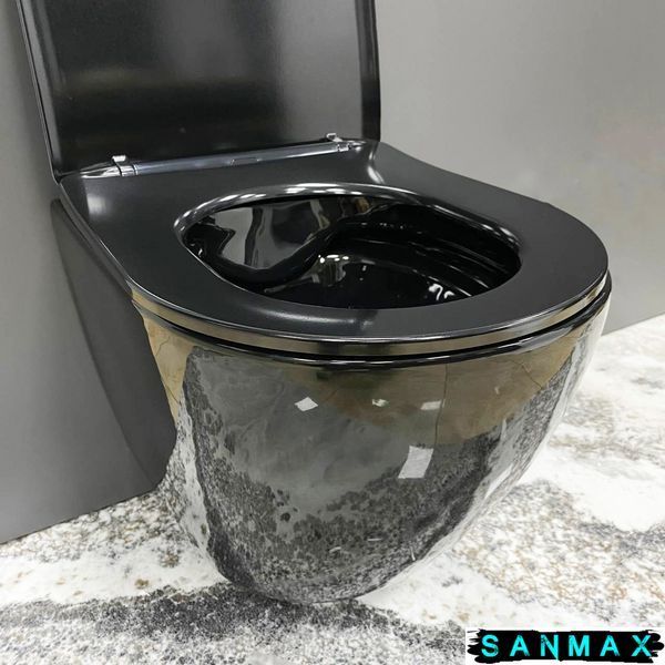 Підвісний унітаз VBI VULCANO BLACK GLOSSY VBI-020414 фото