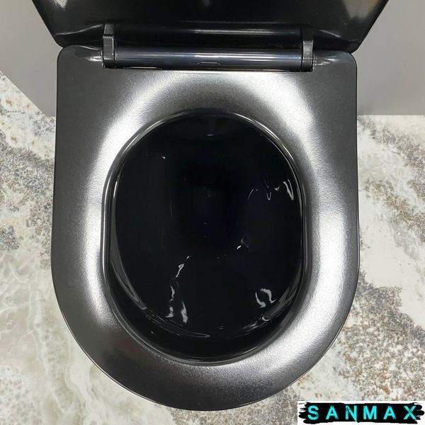 Підвісний унітаз VBI VULCANO BLACK GLOSSY VBI-020414 фото