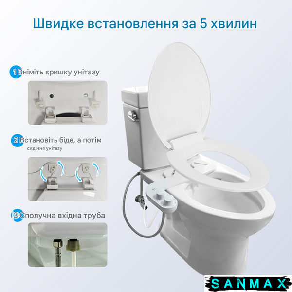 Накладка під кришку унітазу Mixxus Premium Tcb-01 Універсальна, з вбудованим гігієнічним душем (MP6494) MP6494 фото