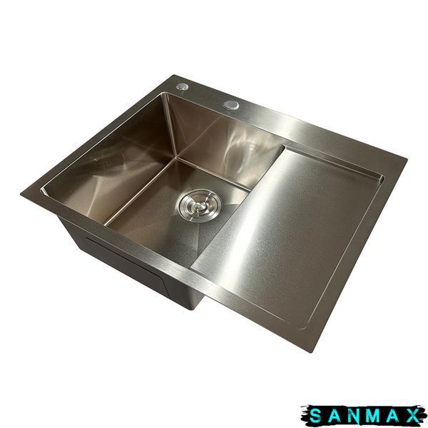 Кухонна інтегрована мийка Mixxus MH6350L Nano-Silver (3.0/0.8) колір нержавійка (MI7044) MI7044 фото