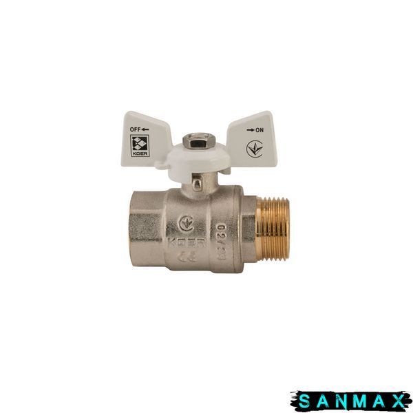 Кран кульовий 3/4 БГШ Вода Koer KR.218.W Білий метелик (KR0183) KR0183 фото