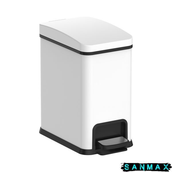 Відро для сміття з плавним закриттям прямокутне Koer TC-010108-08 8 л колір білий (KR5592) KR5592 фото