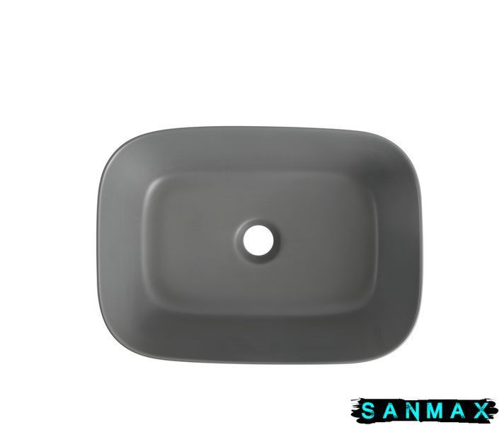 Умивальник накладний керамічний Mixxus Premium Diverse-0116 Gray 455x330x135mm Сірий (MP6651) MP6651 фото