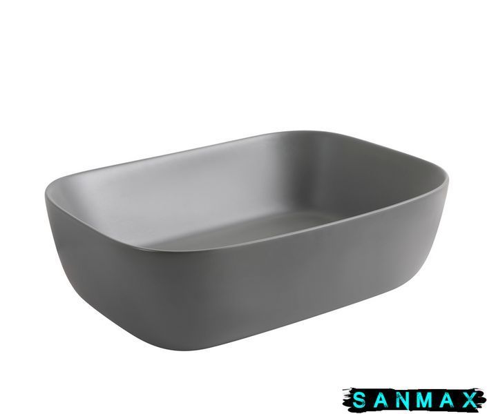 Умивальник накладний керамічний Mixxus Premium Diverse-0116 Gray 455x330x135mm Сірий (MP6651) MP6651 фото