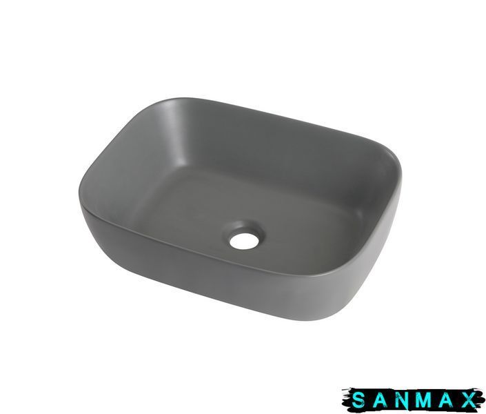 Умивальник накладний керамічний Mixxus Premium Diverse-0116 Gray 455x330x135mm Сірий (MP6651) MP6651 фото